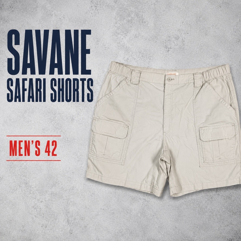 Savane Safari Cargo Shorts Mens 42 Stone Beige Utility Hiking SFSB0037